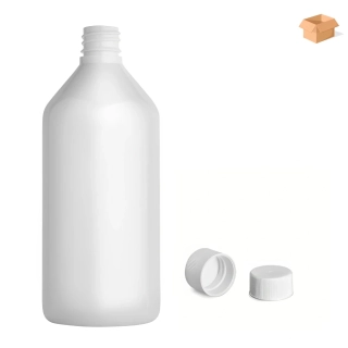 Plastová lahvička bílá s bílým uzávěrem Via 215 ml - 225 ks