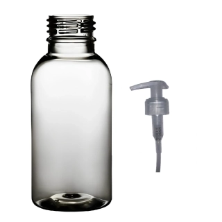 Plastová lahvička čirá s transparentní pumpičkou Tera 100 ml