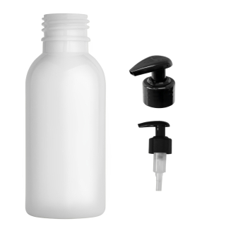 Plastová lahvička bílá s černou pumpičkou Tera 100 ml
