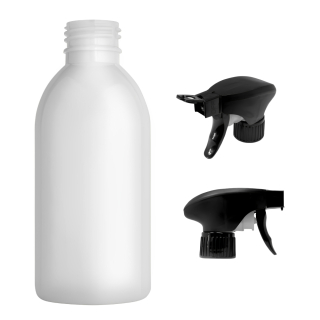Plastová lahvička bílá s černým pistolovým rozprašovačem Tera 200 ml