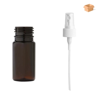 Plastová lahvička hnědá s kosmetickým rozprašovačem Tera 35 ml - 700 ks