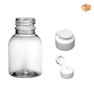 Plastová lahvička čirá s bílým dávkovacím víčkem JAR Tera 50 ml - 600 ks
