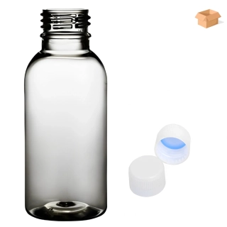 Plastová lahvička čirá s bílým uzávěrem Tera 100 ml - 400 ks