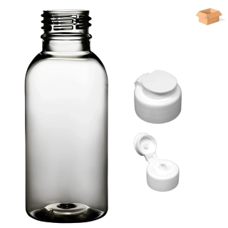 Plastová lahvička čira s bílým dávkovacím víčkem JAR Tera 100 ml - 400 ks