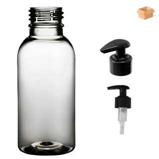 Plastová lahvička čirá s černou pumpičkou Tera 100 ml - 400 ks