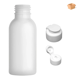 Plastová lahvička bílá s bílým dávkovacím víčkem JAR Tera 100 ml - 400 ks