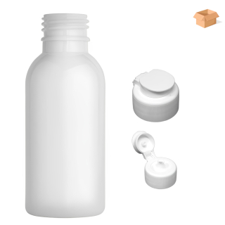 Plastová lahvička bílá s bílým dávkovacím víčkem Tera 100 ml - 400 ks