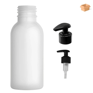 Plastová lahvička bílá s černou pumpičkou Tera 100 ml - 400 ks