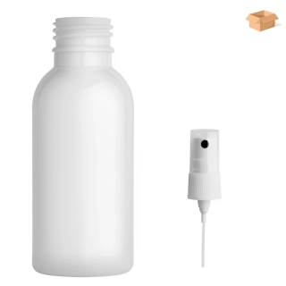Plastová lahvička bílá s kosmetickým rozprašovačem Tera 100 ml - 400 ks