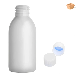 Plastová lahvička bílá s bílým uzávěrem Tera 150 ml - 260 ks