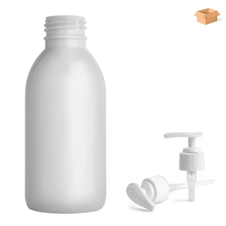 Plastová lahvička bílá s bílou pumpičkou Tera 150 ml - 260 ks
