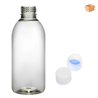 Plastová lahvička čirá s bílým uzávěrem Tera 200 ml - 220 ks