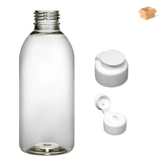 Plastová lahvička čirá s bílým dávkovacím víčkem JAR Tera 200 ml - 220 ks