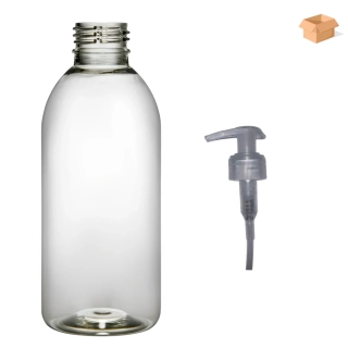 Plastová lahvička čirá s transparentní pumpičkou Tera 200 ml - 220 ks