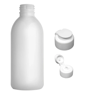 Plastová lahvička bílá s bílým dávkovacím víčkem JAR Tera 250 ml