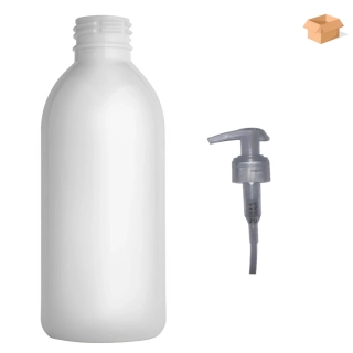 Plastová lahvička bílá s transparentní pumpičkou Tera 250 ml - 180 ks