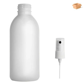 Plastová lahvička bílá s kosmetickým rozprašovačem Tera 250 ml - 180 ks