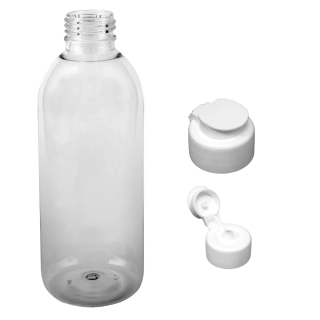 Plastová lahvička čirá s bílým dávkovacím víčkem JAR Tera 300 ml