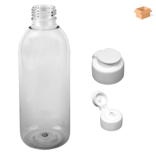 Plastová lahvička čirá s bílým dávkovacím víčkem Tera 300 ml - 160 ks