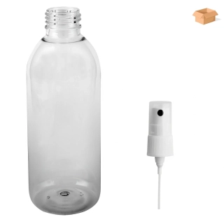 Plastová lahvička čirá s kosmetickým rozprašovačem Tera 300 ml - 160 ks