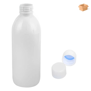 Plastová lahvička bílá s bílým uzávěrem Tera 300 ml - 160 ks