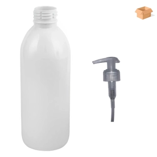 Plastová lahvička bílá s transparentní pumpičkou Tera 300 ml - 160 ks