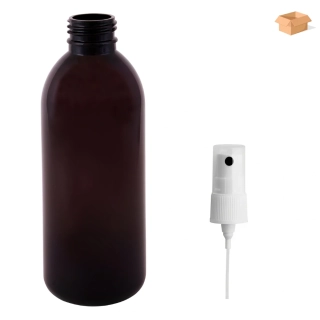 Plastová lahvička hnědá s kosmetickým rozprašovačem Tera 300 ml - 160 ks