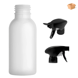 Plastová lahvička bílá s černým pistolovým rozprašovačem Tera 100 ml - 400 ks