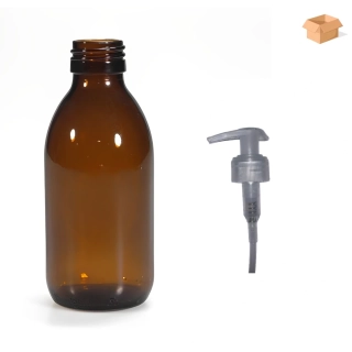 Skleněná lékovka s transparentní pumpičkou Luna 150 ml - 88 ks