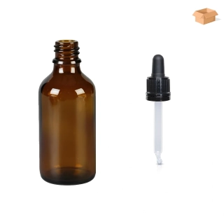 Skleněná lékovka s pipetou Luna 50 ml - 110 ks