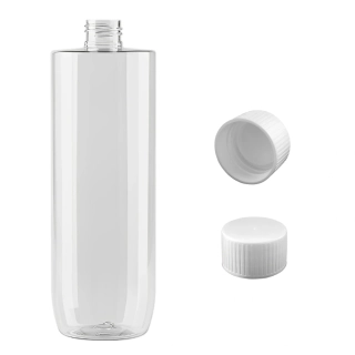 Plastová lahvička čirá s bílým uzávěrem Ambra 500 ml