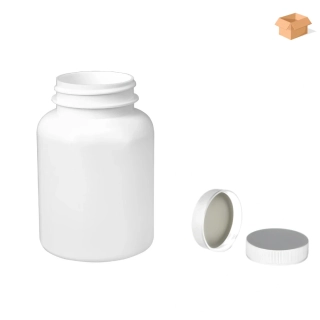 Plastová lahvička bílá s bílým uzávěrem Pilulka 200 ml - 225 ks