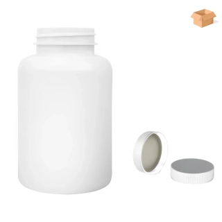 Plastová lahvička bílá s bílým uzávěrem Pilulka 300 ml - 150 ks