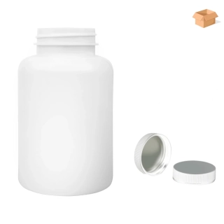 Plastová lahvička bílá s bílým uzávěrem s ALU vložkou Pilulka 300 ml - 150 ks