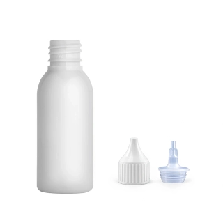 Plastová lahvička bílá s bílou špičkou Via 35 ml