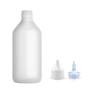 Plastová lahvička bílá s bílou špičkou Via 115 ml