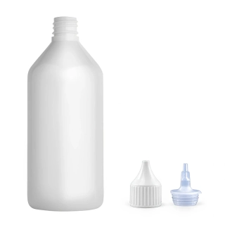 Plastová lahvička bílá s bílou špičkou Via 215 ml