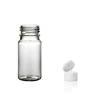 Plastová lahvička čira s bílým dávkovacím víčkem Tera 35 ml