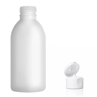 Plastová lahvička bílá s bílým dávkovacím víčkem Tera 200 ml