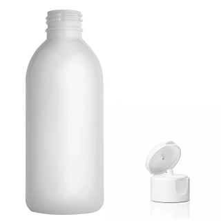 Plastová lahvička bílá s bílým dávkovacím víčkem Tera 250 ml