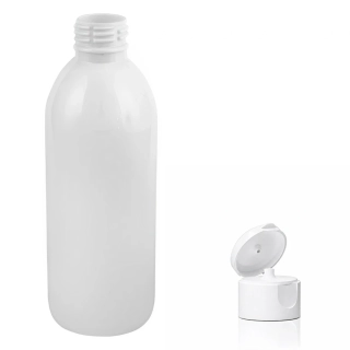Plastová lahvička bílá s bílým dávkovacím víčkem Tera 300 ml
