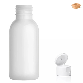 Plastová lahvička bílá s bílým dávkovacím víčkem Tera 100 ml - 400 ks