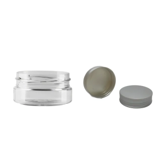 Plastová dóza čirá se stříbrným víčkem Kelly 50 ml