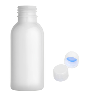 Plastová lahvička bílá s bílým uzávěrem Tera 100 ml