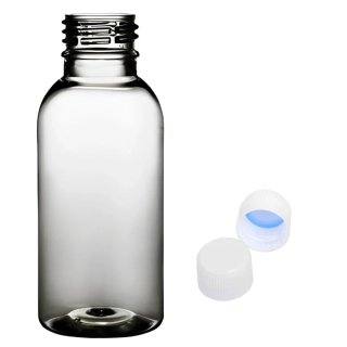 Plastová lahvička čirá s bílým uzávěrem Tera 100 ml