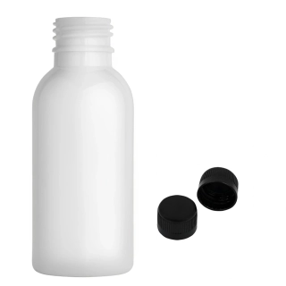 Plastová lahvička bílá s černým uzávěrem Tera 100 ml