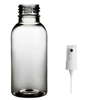 Plastová lahvička čirá s kosmetickým rozprašovačem Tera 100 ml