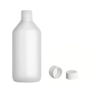 Plastová lahvička bílá s bílým uzávěrem Via 115 ml