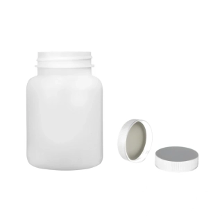 Plastová lahvička bílá s bílým uzávěrem Pilulka 150 ml
