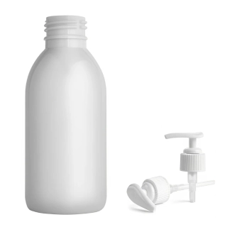 Plastová lahvička bílá s bílou pumpičkou Tera 150 ml
